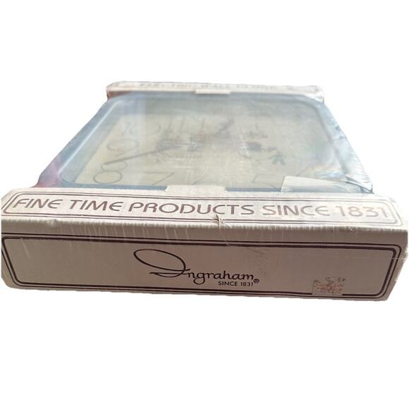 Vintage Ingraham Light Blue Plastic Wall Clock Square 10” USA Heartland Themed - Picture 3 of 7